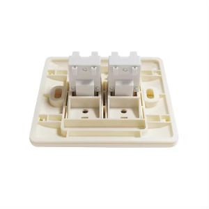 [Hot Item] 2port Dual Network Socket Face Plate RJ45 Cat 5e Cat 6 Cat 6A CAT6 Wall Plate