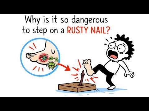 Why is it so dangerous to step on a rusty nail?