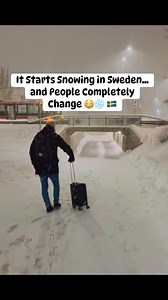 Snow in Sweden doesn’t cause chaos. It causes teamwork. A garbage truck got stuck today. Within seconds, people stopped, got out, and pushed. Cold weather. Warm people. ❄️🇸🇪 👉 What makes people come together in your country? | The swedish stuga
