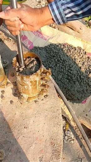 Sample collection for concrete compression test #shorts #construction