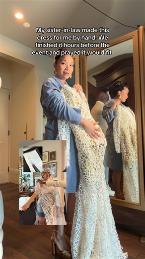 Nika Diwa on Instagram: "As soon as she finished the dress, we had to leave for the airport. At 33 weeks, my belly is growing every day and I had no idea if it would fit the day of. This is me holding my breath. Plot twist: my sister is a freaking genius 🤩 #thirdtrimester #pregnancy #customdress @onyiibrown"