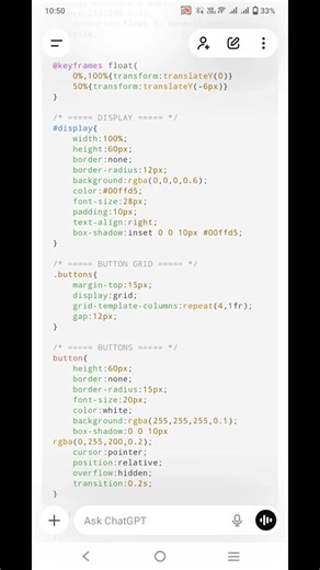 Make a calculator use chatgpt #youtubeshorts #css
