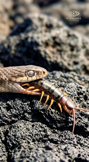 This Giant Centipede Hunts Snakes #wildlife #snake #centipede