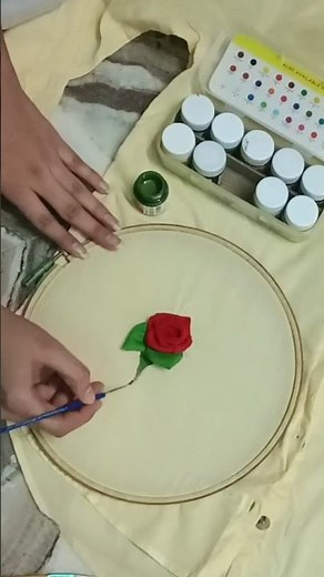 3d rose on shirt 🌹 #rose#painting#fabric#explore#shirt#youtubeshorts
