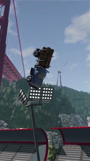 Can a Loaded Log Truck Jump? 🌲🚛 #shorts