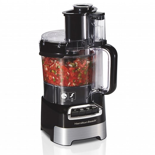 10-Cup Stack & Snap™ Food Processor with Big Mouth®, Black & Stainless - 70723 | HamiltonBeach.com