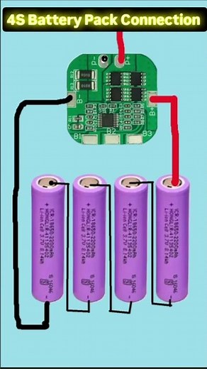 How to Wire 4S Lithium Ion Battery Pack with BMS | 18650 DIY #Shorts