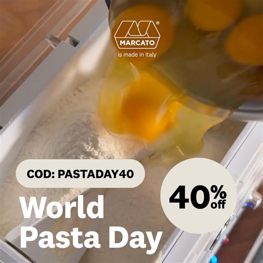 Nutzen Sie den World Pasta Day: Kaufen Sie Pasta Fresca, Ihre Helferin für Pasta, Brot und Kekse in wenigen Minuten. Jetzt mit 40% Rabatt. 👉🏼 Verwenden Sie den Code PASTADAY40 ⏳Angebot gültig bis zum 26. Oktober! | Marcato Pasta Machines