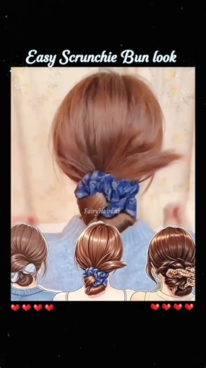 Easy Scrunchie Bun look 🌼 Tutorial 🎀 Fairy Hair Lab 😻