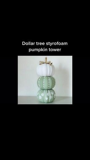 DIY Dollar Tree Pumpkin Tower | Fall Decor Ideas