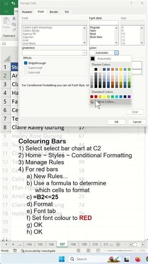 How to change bar graph colors in excel based on value - Excel Tips and Tricks #shorts