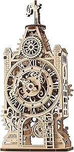 UGEARS Old Clock Tower 3D Wooden Puzzles for Adults - Wooden Model Kits for Adults Clock Kit for Do It Yourself Wood Building Kit for Adult Mechanical Puzzle Brain Teaser, Hobby Set