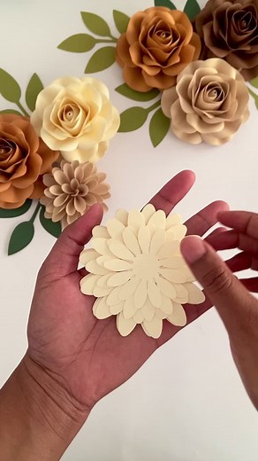 Handmade Paper Flowers Process Video Tutorial | Earth Tone Dahlia SVG Designs