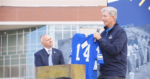 Earlier today BYU unboxed a time capsule that was buried in the cornerstone of the library during the centennial anniversary 50 years ago. One of the featured items? A jersey from our guy, Gifford Nielsen. | BYU Cougars