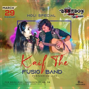 Holi is all about bonding with your gang, celebrating with colours, and grooving on soulful music. Hop into BoomBox Cafe's Special Holi celebrations with Kaif The Fusio Band and have a magnificent time. . . For reservations Call now :- 9599067938, 9599067948, 9599067958 Book Table Online: http://bit.ly/dineout-BoomBoxRajouri : #Cafe #rajourigarden #partypeople #goodmood #kingfisher #photography #photoshoot #instaphoto #instaimage #newdelhi #delhi #style #styleblogger #stylish #design #party #par