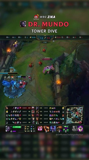 (WBG Zika) Dr. Mundo TOWER DIVE | KR Grandmaster Patch 26.14 #shorts