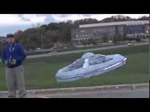 UFO quadcopter RC made from foam and wood sticks