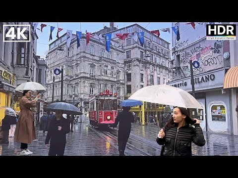 Walking in the Rain, Istanbul | 4K HDR