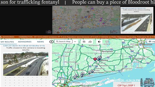 📡 24/7 Connecticut Incident Operations Livestream This livestream provides a real-time situational awareness dashboard built from live public data sources. 🚓 Police and fire scanner audio from multiple jurisdictions 🌧️ Weather radar and storm monitoring ✈️ Aircraft tracking and aviation activity 🚗 Traffic maps, flow analytics, and incident indicators 🌎 Public traffic, weather, city, and regional cameras (Connecticut and beyond) ⚠️ Not all visual feeds originate in Connecticut; cameras may r