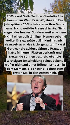 Karel Gott heiratete mit 68 Jahren — weil seine Tochter ihn darum bat