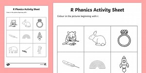 r Phonics Colouring Worksheet