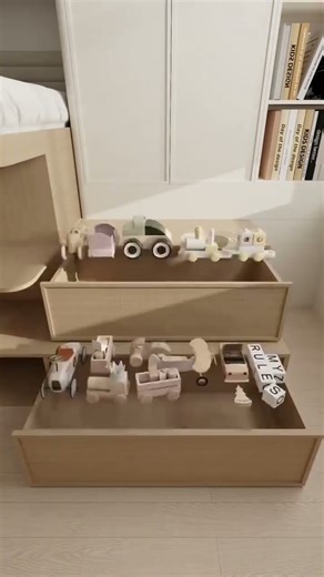 The best small bedroom design includes a high bed and plenty of space.