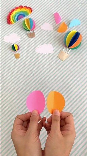 【工作遊び】画用紙でカラフル気球