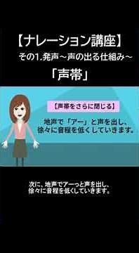 ３／4【ナレーション講座】声帯＜その１発声~声の出る仕組み~＞ #ナレーター