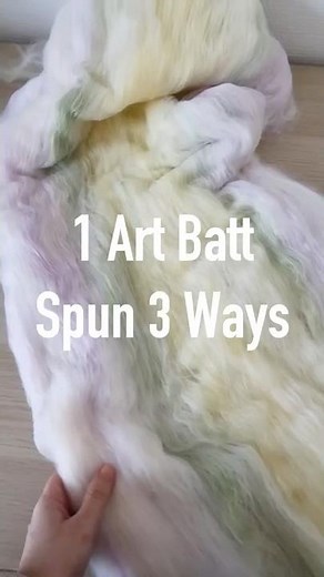 1 Art Batt Spun 3 Ways 🙌 Spinning Yarn with Vegan Fibers - Make Yarn for Knitting/Weaving