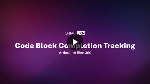#articulate #codeblocks #javascript #rise360 #html #css #elearning #instructionaldesign #interactivecontent #learningdesign #engagementtracking #coursedesign #elearningdemo #completiontracking… | ENIAC. LRN