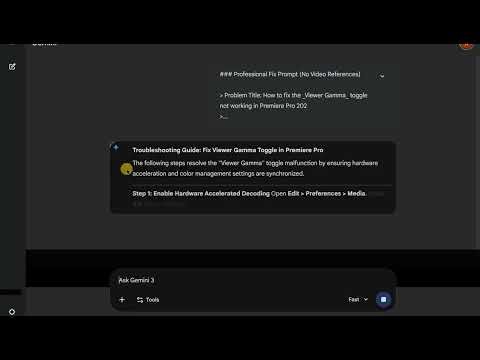 How to fix the Viewer Gamma toggle not working in Premiere Pro 202