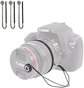 Amazon.com : Foto&Tech Camera Lens Cap Leash with Elastic String, Compatible with Universal DSLR SLR Evil Mirrorless Cameras Video (x3) : Lens Cap Keeper : Electronics
