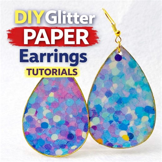 DIY Glitter Earrings Tutorial PDF Teardrop Wood Jewelry Decoupage Guide