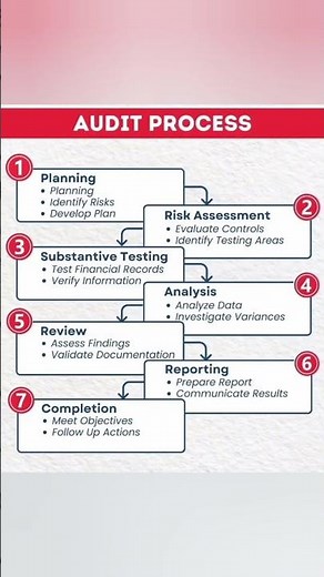 Audit process simplified in 4 seconds🔍📊| Learn the 7 keys steps every auditor follows !#auditprocess