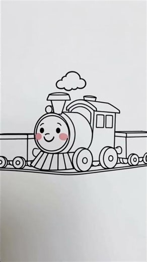 Draw a Cute Baby Train 🚂 | Easy Drawing for Kids📝