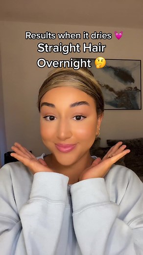 My mum said she used to do this back in the day 💓 I struggled to get it perfect, I have so much hair 😅 #heatlessstraighthair #hairwrapping #heatlesshair #overnighthair #heatlesshairhack