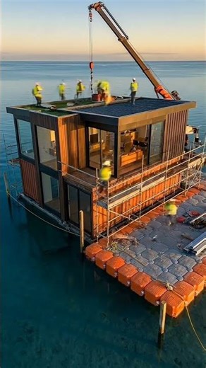 Floating Container Home Built in Seconds 🌊🏗️