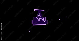 Sliced rotation flip icon logo animated motion graphic turn right. Object isolated in PNG format with alpha transparency channel background