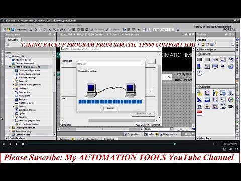 How to Backup (Upload) Program from SIMATIC TP900 Comfort HMI Using TIA Portal?