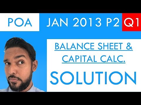 PoA - Jan 2013 P2 Q1 - Balance Sheet | Statement of Financial Position | Net profit calculation