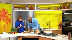 Ainsley Harriott's hake with chorizo and white beans