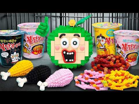 LEGO PRISON STORY - Rainbow Food Challenge & Fast Food IRL With Cocomelon | Coco Lego