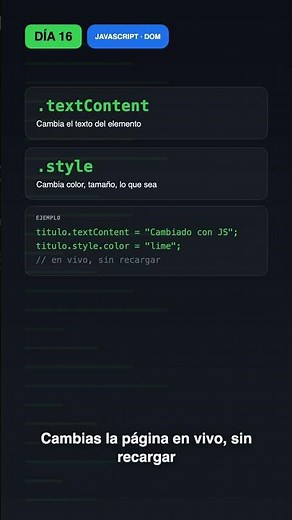 Controla tu página con JavaScript: el DOM en 30s #coding #programming
