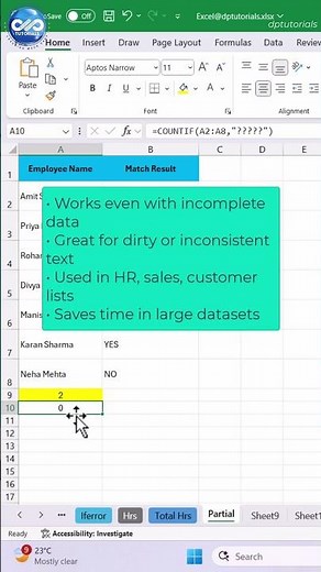 Find Partial Matches in Excel Using Wildcards