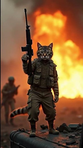 AI Army Cats With Guns#shorts #ai #cat