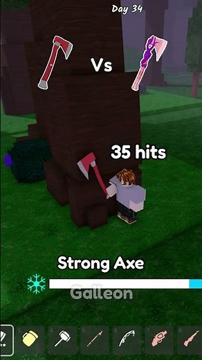 Strong Axe vs Corrupted Axe – How Many Hits to Chop It?! 🪓🌲 | 99 Nights in the Forest
