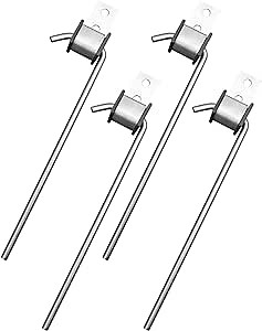 4 Pack of Universal Heavy Duty Exhaust Hanger Rod Stainless Steel with Rubber Isolator, 3/8" Rod 10" Long 90°Hook Exhaust Hange Bracket