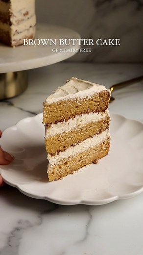 Rosie Brown | Brown Butter Cake 🧈 3 layers of moist sponge made with browned butter and brown sugar for a nutty, caramel flavour, paired with a rich... | Instagram