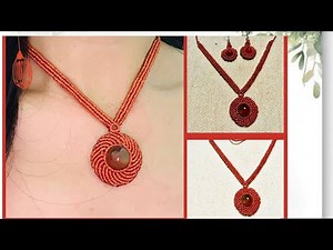 New macrame necklace tutorial/DIY/Handmade/Craft/
