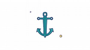 Download anchor icon animation video for nautical element set, isolated marine equipment motion graphic design for free